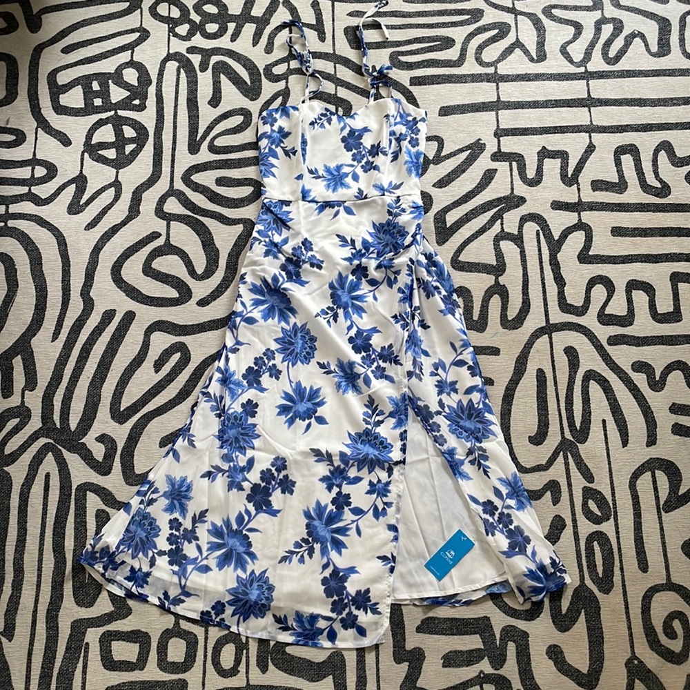 Floral Print Tie Strap Dress